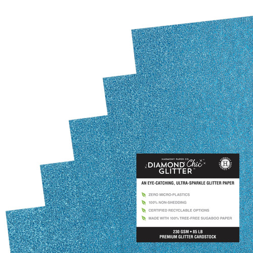 Harmony Diamond Chic Glitter Cardstock 8.5"X11" 20/Pkg-Turquoise - A50022PV-G15PH Harmony Diamond Chic Glitter Cardstock 8.5"X11" 20/Pkg-Turquoise - A50022PV-G15PH