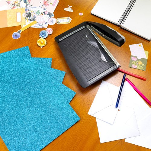 Harmony Diamond Chic Glitter Cardstock 8.5"X11" 20/Pkg-Turquoise - A50022PV-G15PH