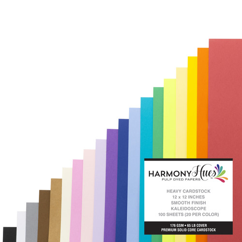 Harmony Hues 65# Cardstock 12"X12" 100/Pkg-Kaleidoscope - A50022PT-G15P4 Harmony Hues 65# Cardstock 12"X12" 100/Pkg-Kaleidoscope - A50022PT-G15P4
