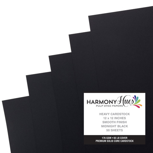 Harmony Hues 65# Cardstock 12"X12" 50/Pkg-Midnight Black - A50022P9-G15PD Harmony Hues 65# Cardstock 12"X12" 50/Pkg-Midnight Black - A50022P9-G15PD