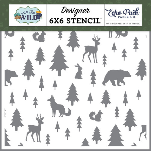 3 Pack Echo Park Stencil 6"X6"-Camping Creatures, Into The Wild 5A0023QT-1G6ST - 691835417493