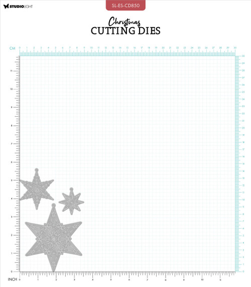 2 Pack - Studio Light Essentials Cutting Die-Nr. 850, Star Ornaments - 5A0023L1-1G6PV