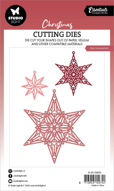 2 Pack - Studio Light Essentials Cutting Die-Nr. 850, Star Ornaments - 5A0023L1-1G6PV 2 Pack - Studio Light Essentials Cutting Die-Nr. 850, Star Ornaments - 5A0023L1-1G6PV