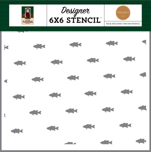 3 Pack Carta Bella Stencil 6"X6"-Eat Sleep Fish Repeat, Gone Fishing 5A0023RX-1G6WT - 691835421896