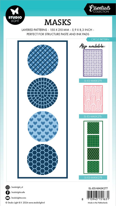 3 Pack Studio Light Essentials 5.9"X8.25" Stencil-Nr. 277, Circle Pattern 5A0023MJ-1G6NF