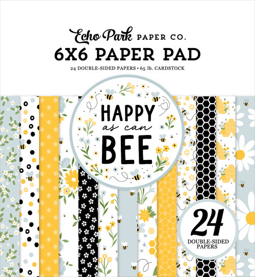 3 Pack Echo Park Double-Sided Paper Pad 6"X6"-Happy As Can Bee 5A0023QX-1G6SW - 691835414096