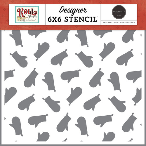 3 Pack Carta Bella Stencil 6"X6"-Oven Mitts, Roll With It 5A0023RB-1G6TZ - 691835428291