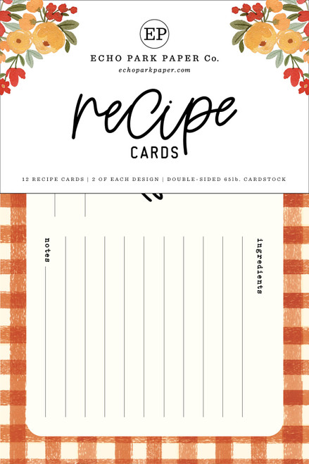 3 Pack Echo Park Recipe Cards-Hello Autumn 5A0023RP-1G6WY - 691835422299