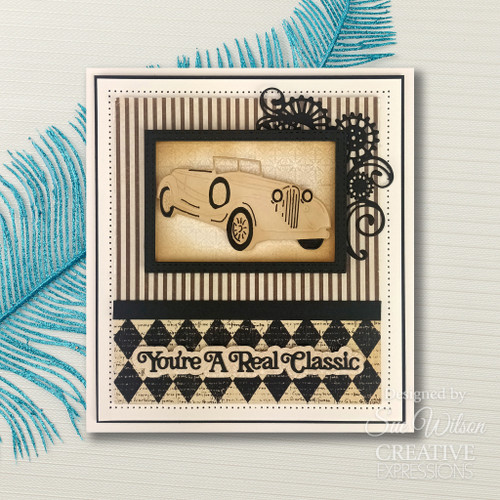 2 Pack Creative Expressions Mini Shadowed Sentiments Craft Die-You're A Real Classic, By Sue Wilson 5A00243G-1G7F8