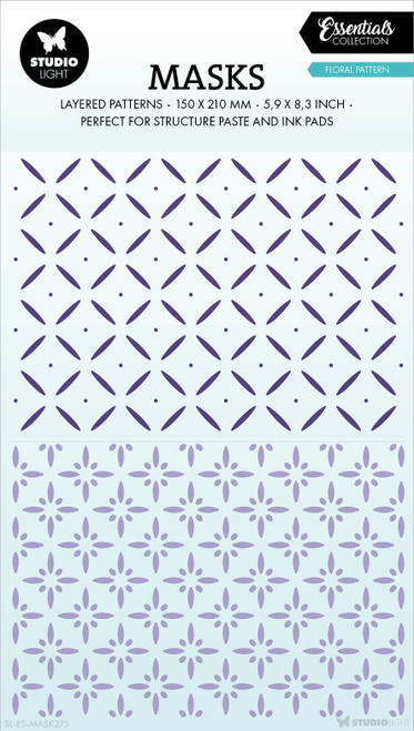 3 Pack - Studio Light Essentials 5.9"X8.25" Stencil-Nr. 275, Floral Pattern - 5A0023HX-1G6LT - 8713943151617