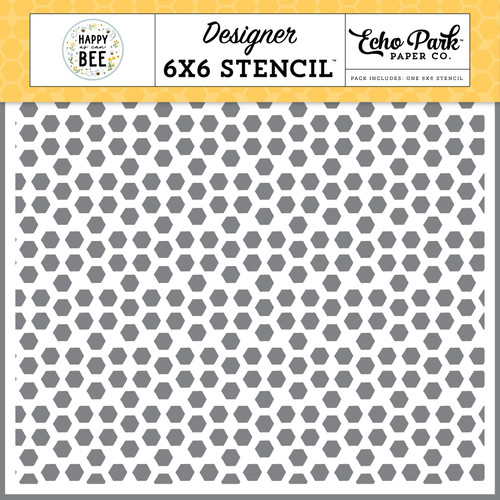 3 Pack Echo Park Stencil 6"X6"-Hello Honeycomb, Happy As Can Bee 5A0023R4-1G6VS - 691835416793