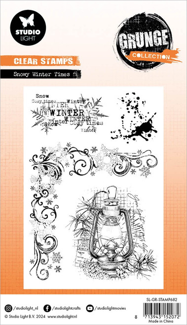 2 Pack Studio Light Grunge Clear Stamp-Nr. 682, Snowy Winter Times 5A0023P2-1G6J5