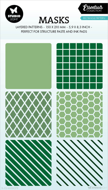 3 Pack Studio Light Essentials 5.9"X8.25" Stencil-Nr. 278, Rectangle Pattern 5A0023MS-1G6MH - 8713943151648