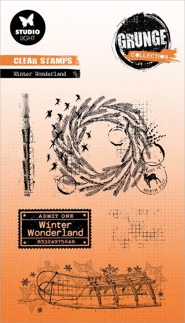 2 Pack Studio Light Grunge Clear Stamp-Nr. 679, Winter Wonderland 5A0023JB-1G6LV - 8713943152041