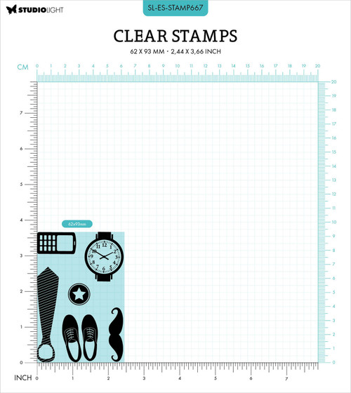 3 Pack - Studio Light Essentials Clear Stamps-Nr. 667, Gifts For Him - 5A0023M5-1G6N9