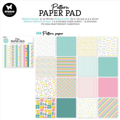 3 Pack Studio Light Sweet Stories Paper Pad 6"X6" 24/Pkg-Nr. 180, Birthday 5A0023KS-1G6PW