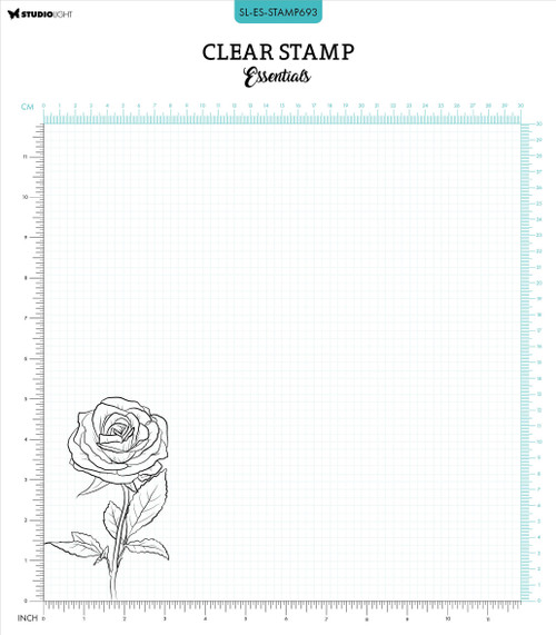 2 Pack Studio Light Essentials Clear Stamp-Nr. 693, Single Rose 5A0023K6-1G6JX