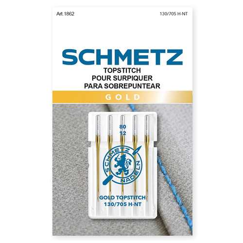 10 Pack Schmetz Topstitch Gold Machine Needles-Size 80/12 5/Pkg 1862 - 036346318622