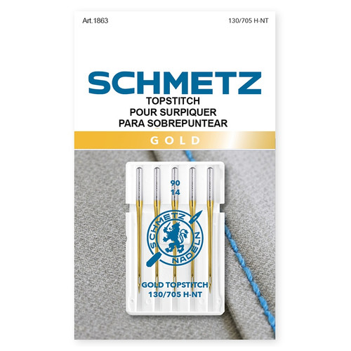 10 Pack - Schmetz Topstitch Gold Machine Needles-Size 90/14 5/Pkg - 1863 - 036346318639 10 Pack - Schmetz Topstitch Gold Machine Needles-Size 90/14 5/Pkg - 1863 - 036346318639
