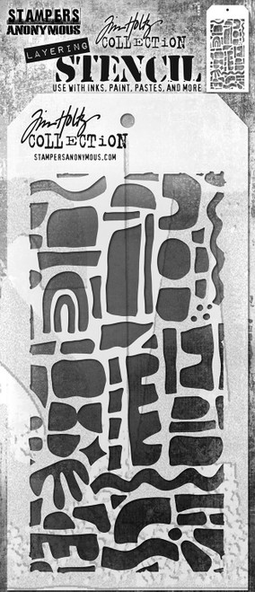 3 Pack - Tim Holtz Layered Stencil 4.125"X8.5"-Cut Out Shapes 1 - THS-1G630 - 691835434704