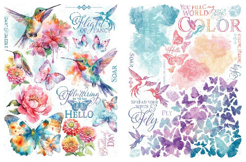 2 Pack - Graphic 45 Rub-On Transfers-Flight Of Fancy - 5A0024L4-1G7WS
