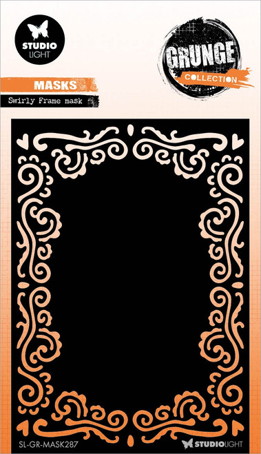 3 Pack - Studio Light Grunge 4.13"X5.83" Stencil-Nr. 287, Swirly Frame - 5A0023M1-1G6L4 - 8713943152133