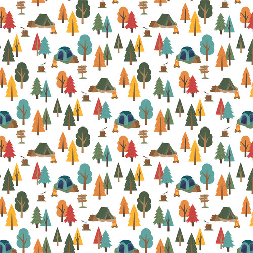 25 Pack Into The Wild Double-Sided Cardstock 12"X12"-Setting Up Camp 5A0023SH-1G6XL