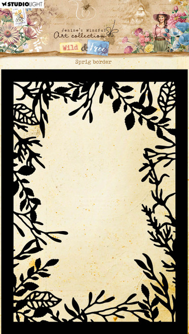 2 Pack - Studio Light Jenine's Mindful Art Wild & Free Stencil-Nr. 283, Sprig Border - 5A0023HC-1G6HJ - 8713943151990