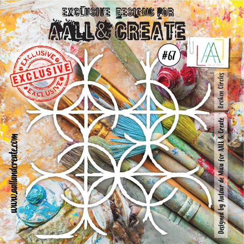 2 Pack AALL And Create Stencil 6"X6"-Broken Circles 5A0023V0-1G706 - 5060600452314