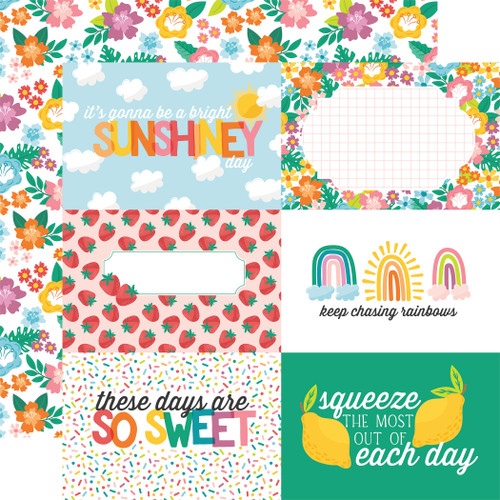 25 Pack Sunny Days Ahead Double-Sided Cardstock 12"X12"-6X4 Journaling Cards 5A0023S3-1G6WN - 691835423791