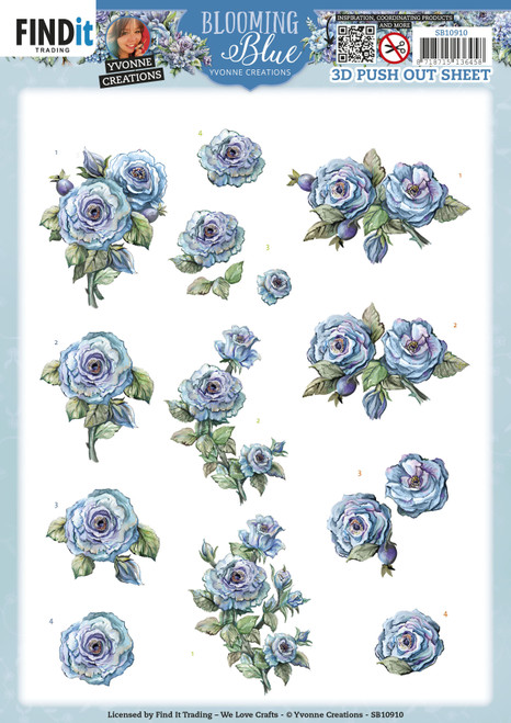 10 Pack Find It Trading Yvonne Creations Punchout Sheet-Rosehip, Blooming Blue 5A0023XQ-1G7Z7 - 8718715136458