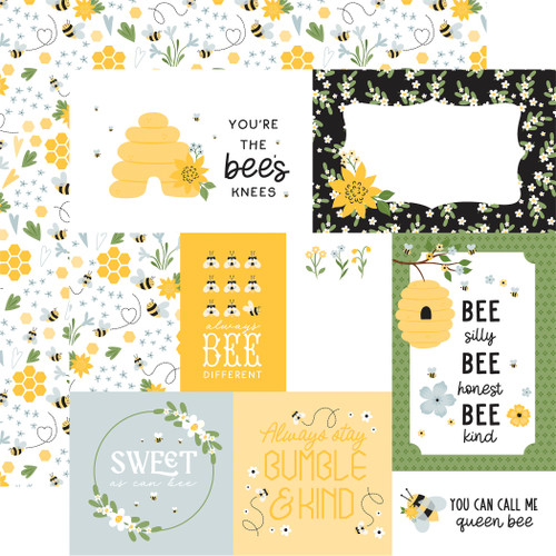 25 Pack Happy As Can Bee Double-Sided Cardstock 12"X12"-Multi Journaling Cards 5A0023SF-1G6XK - 691835412993