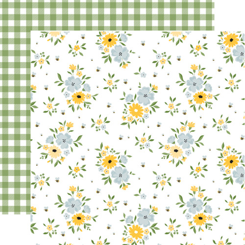 25 Pack Happy As Can Bee Double-Sided Cardstock 12"X12"-Happy Bees Floral 5A0023SF-1G6X7 - 691835412498