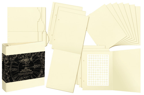 Graphic 45 Staples Binder Album With Interactive Pages-Ivory 5A00244M-1G7G0