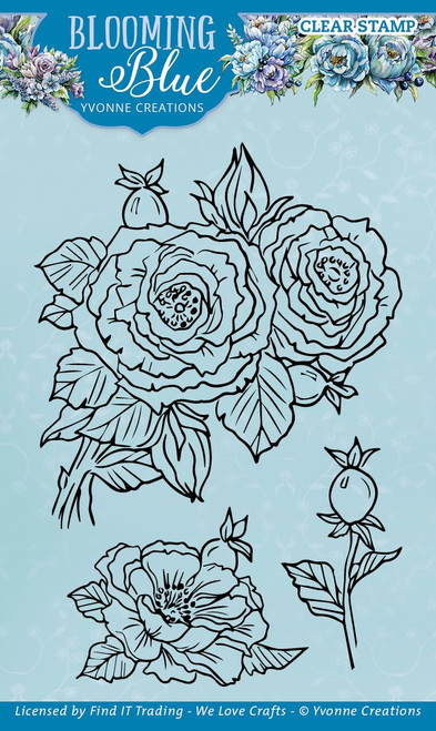Find It Trading Yvonne Creations Clear Stamp-Rosehip, Blooming Blue 5A0023XZ-1G7Z6 - 8718715137080