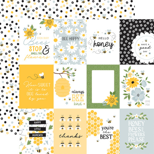 25 Pack Happy As Can Bee Double-Sided Cardstock 12"X12"-3X4 Journaling Cards 5A0023SF-1G6TN - 691835412399