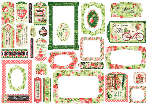 Graphic 45 Die-Cut Assortment -Tags & Frames, Sunshine On My Mind - 5A002445-1G7GB - 810070165802