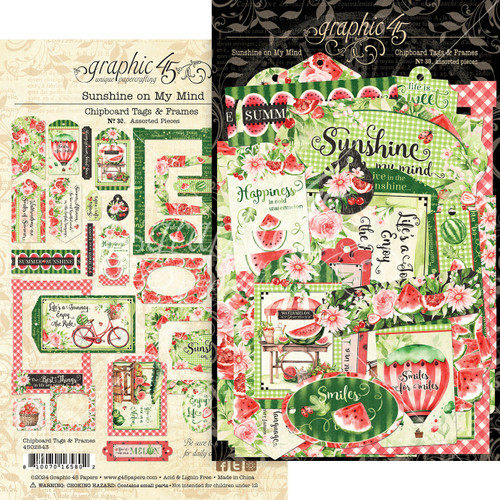 Graphic 45 Die-Cut Assortment -Tags & Frames, Sunshine On My Mind - 5A002445-1G7GB