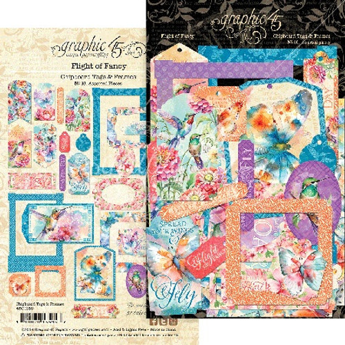 Graphic 45 Die-Cut Assortment -Tags & Frames, Flight Of Fancy 5A00244J-1G7GD - 810070165956