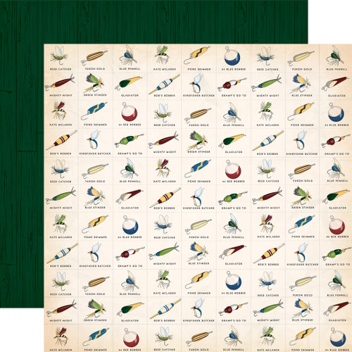 25 Pack Gone Fishing Double-Sided Cardstock 12"X12"-Bait And Tackle 5A0023QQ-1G6RZ - 691835415192