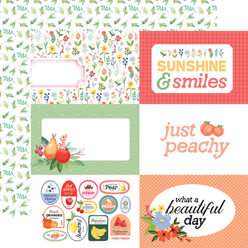 25 Pack Fruit Stand Double-Sided Cardstock 12"X12"-6X4 Journaling Cards 5A0023T2-1G6VL - 691835418797