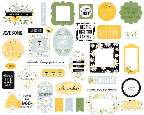 Echo Park Cardstock Ephemera-Icons, Happy As Can Bee 5A0023S0-1G6YX