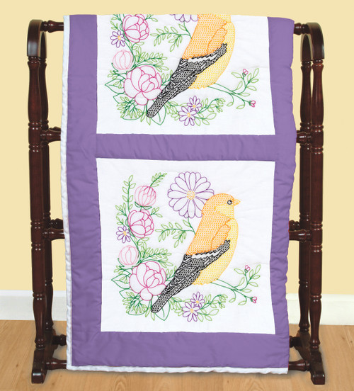 Jack Dempsey Stamped White Quilt Blocks 18"X18" 6/Pkg-Finch - 5A00234G-1G6RF Jack Dempsey Stamped White Quilt Blocks 18"X18" 6/Pkg-Finch - 5A00234G-1G6RF