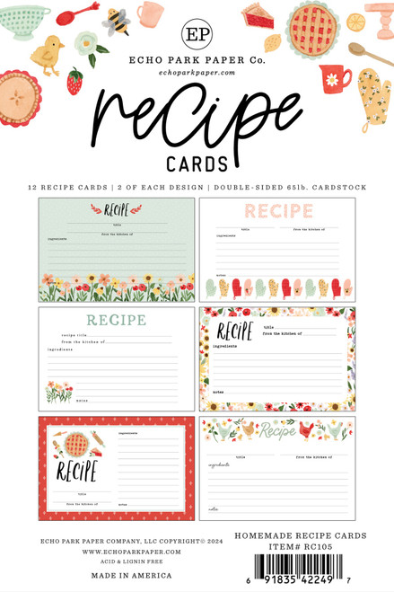Echo Park Recipe Cards-Homemade - 5A0023ST-1G6SF