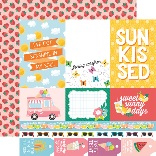 25 Pack Sunny Days Ahead Double-Sided Cardstock 12"X12"-Multi Journaling Cards 5A0023S3-1G6WB - 691835423197