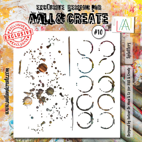 AALL And Create Stencil 6"X6"-Splatters - 5A0023TJ-1G6ZZ - 5060600451188