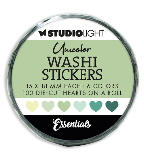 Studio Light Essentials Washi Die-Cut Stickers-Nr. 19, Greens - 5A0023JH-1G6NZ - 8713943151143