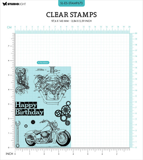 Studio Light Gearhead's Workshop Clear Stamps-Nr. 673, Gears & Bikes - 5A0023K1-1G6N5 Studio Light Gearhead's Workshop Clear Stamps-Nr. 673, Gears & Bikes - 5A0023K1-1G6N5