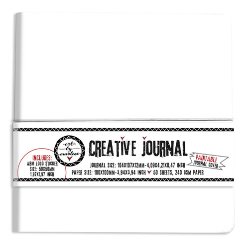 Art By Marlene Creative Paintable Journal Cover-Nr. 14, All White With Separate Sticker 5A0023JJ-1G6M7 - 8713943151891