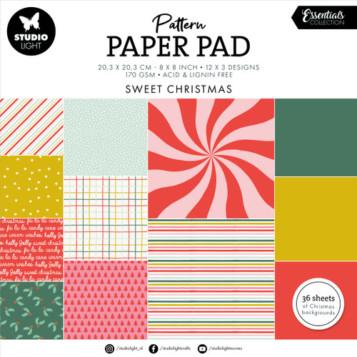 Studio Light Essentials Paper Pad 8"X8" 36/Pkg-Nr. 199, Sweet Christmas - 5A0023HD-1G6NN - 8713943152560